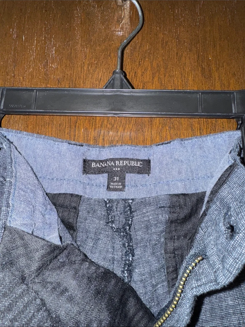 Men's Linen-Blend Casual Shorts - Blue/Gray